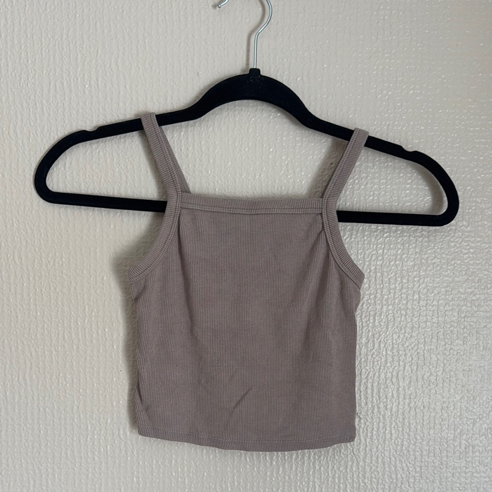 GARAGE brown ribbed tank